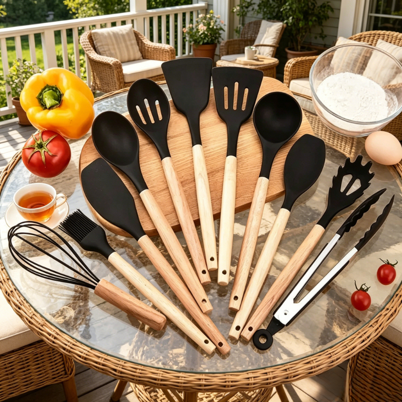 Black Silicone Kitchen Tools 1 - مراجعة Kitchen Appliances Set وسعره