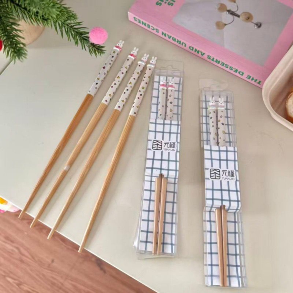 Kawaii Miffy Rabbit Chopsticks - مراجعة Kitchen Appliances Set وسعره