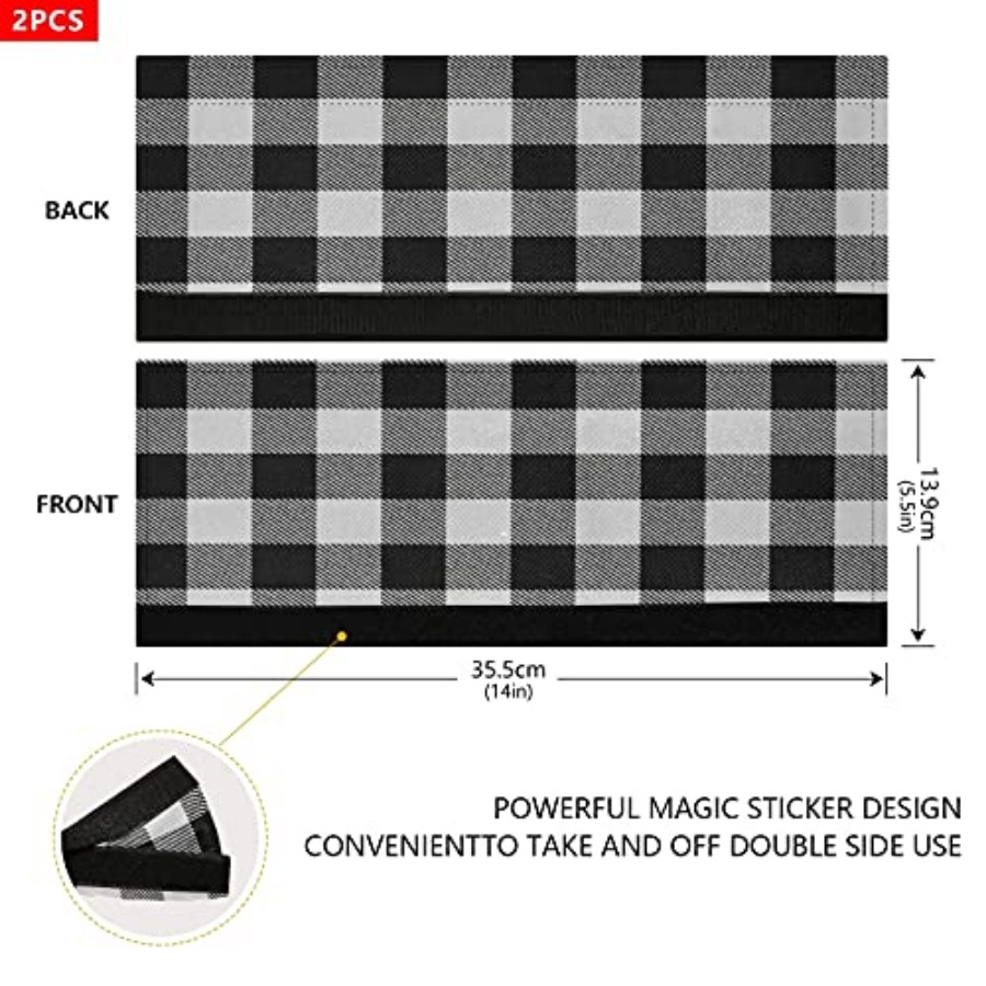 2Pcs White Black Buffalo Plaid - مراجعة Kitchen Appliances White وسعره