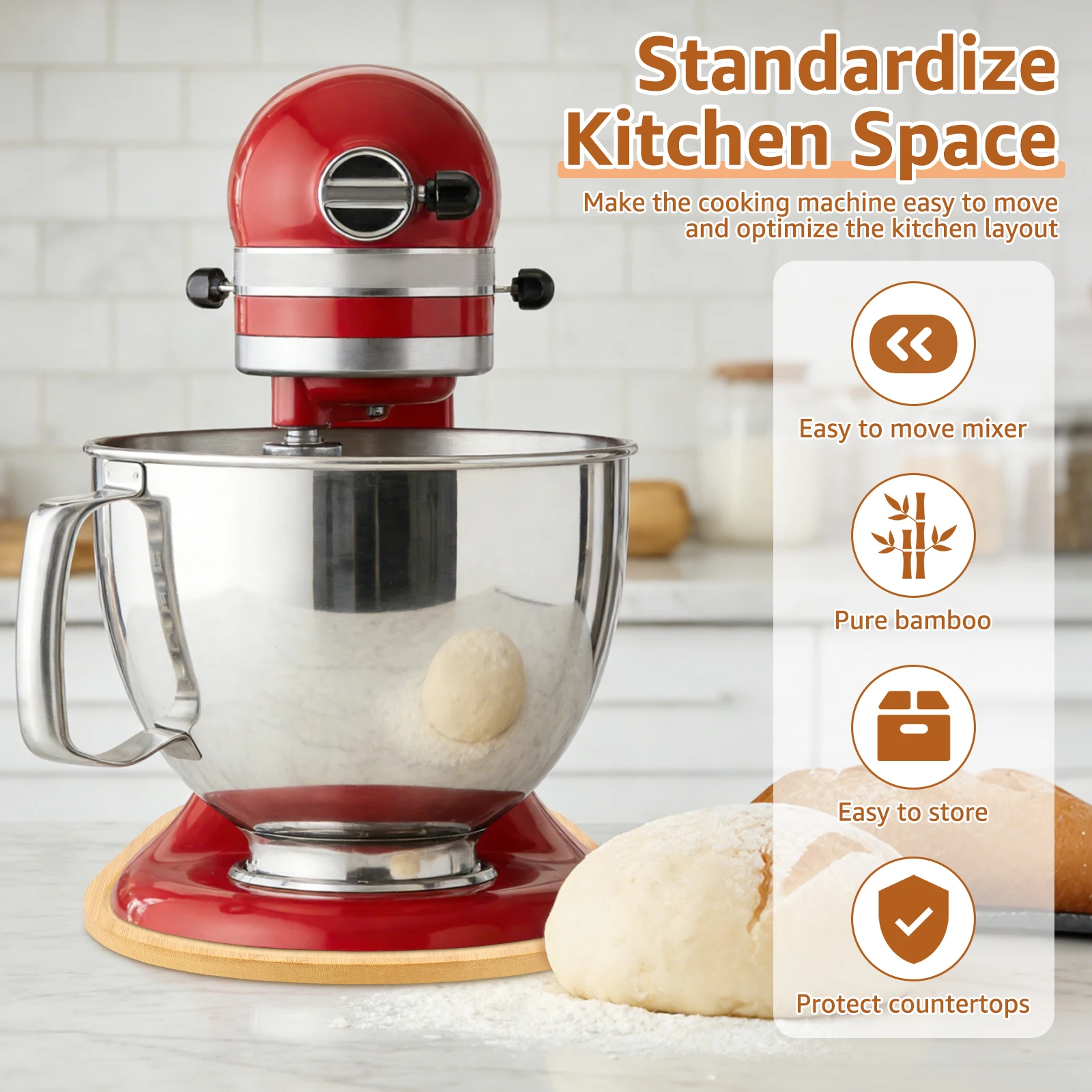 Bamboo Mixer Slider for Kitche - مراجعة Kitchen Appliances Kitchenaid وسعره