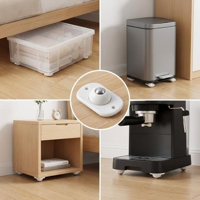8 Pcs Self Adhesive Caster Whe - مراجعة Kitchen Appliances White وسعره