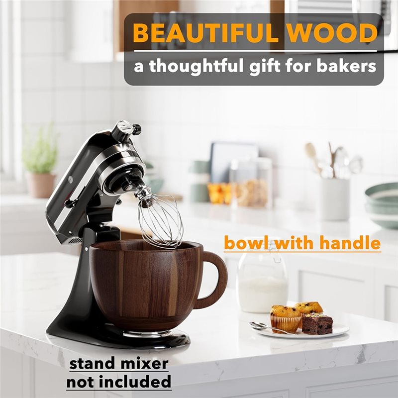 ABWM-Wooden Bowl Mixer For Kit - مراجعة Kitchen Appliances Kitchenaid وسعره