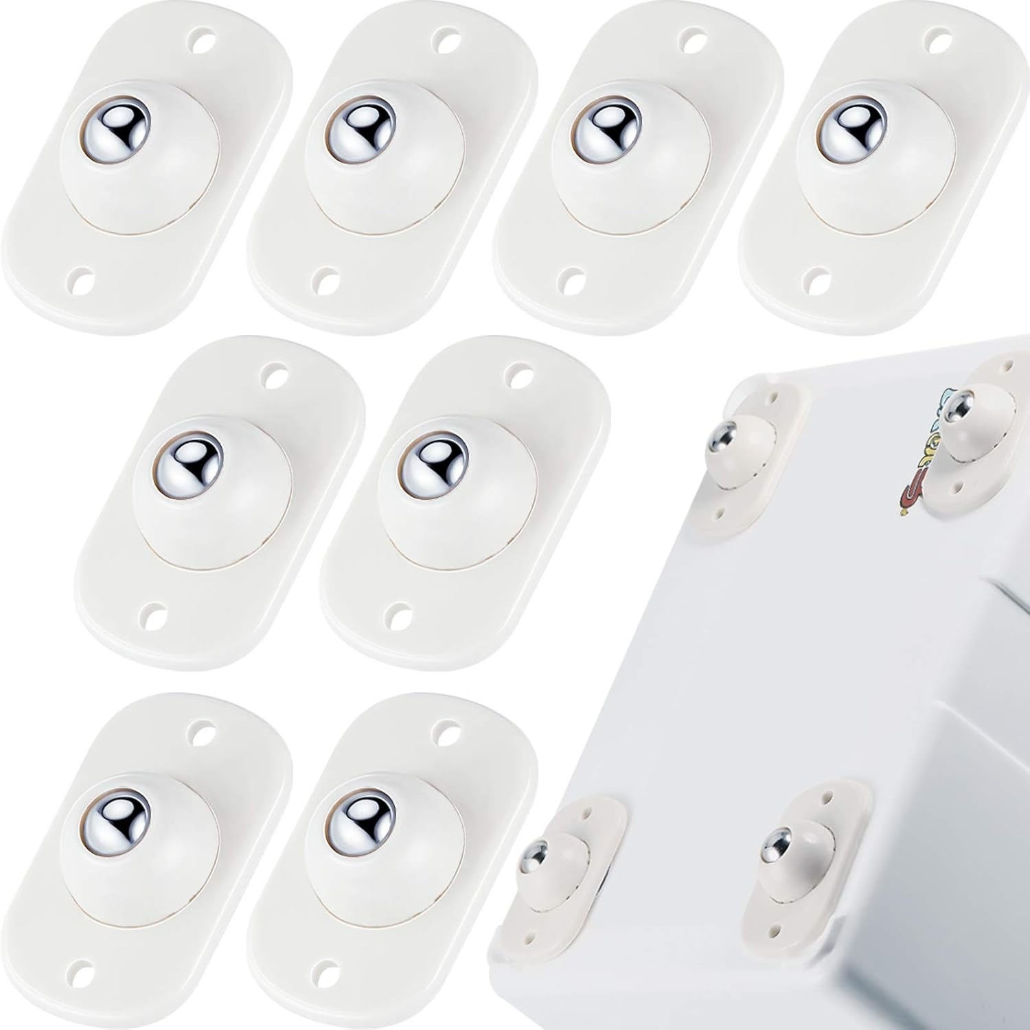 8 PCS Self Adhesive Caster Whe - مراجعة Kitchen Appliances White وسعره
