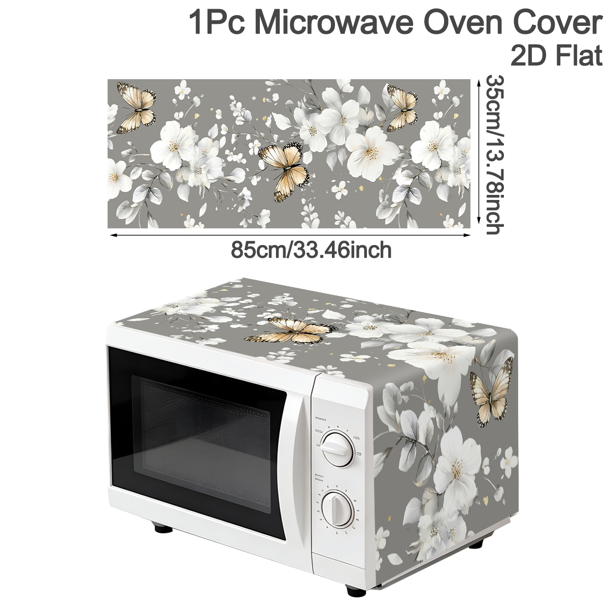 1pc  White Flower Microwave Du - مراجعة Kitchen Appliances White وسعره