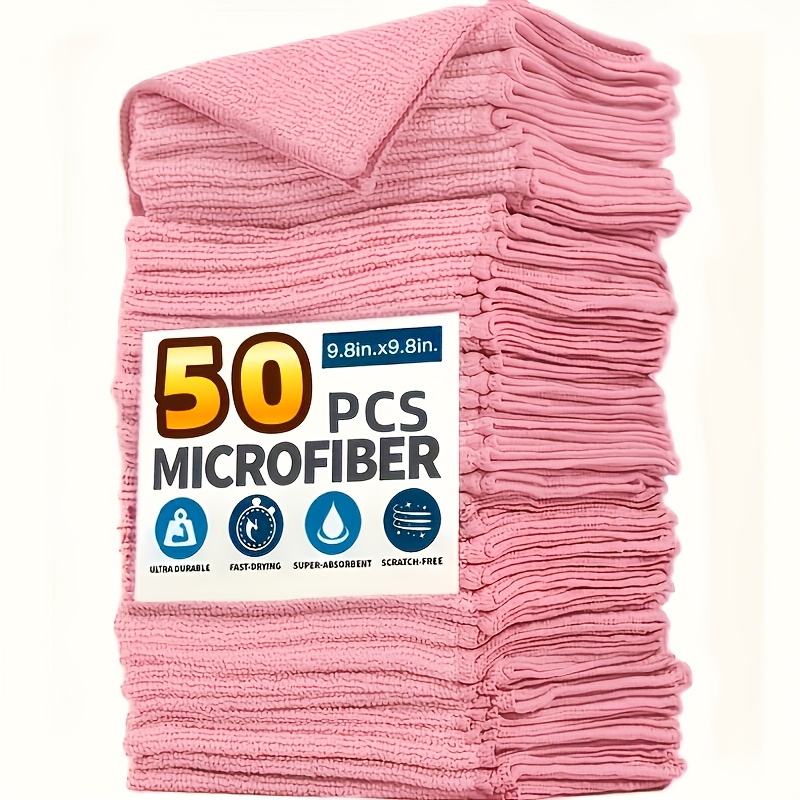 1-50Pcs Light Pink Microfiber  - مراجعة Kitchen Appliances Set وسعره