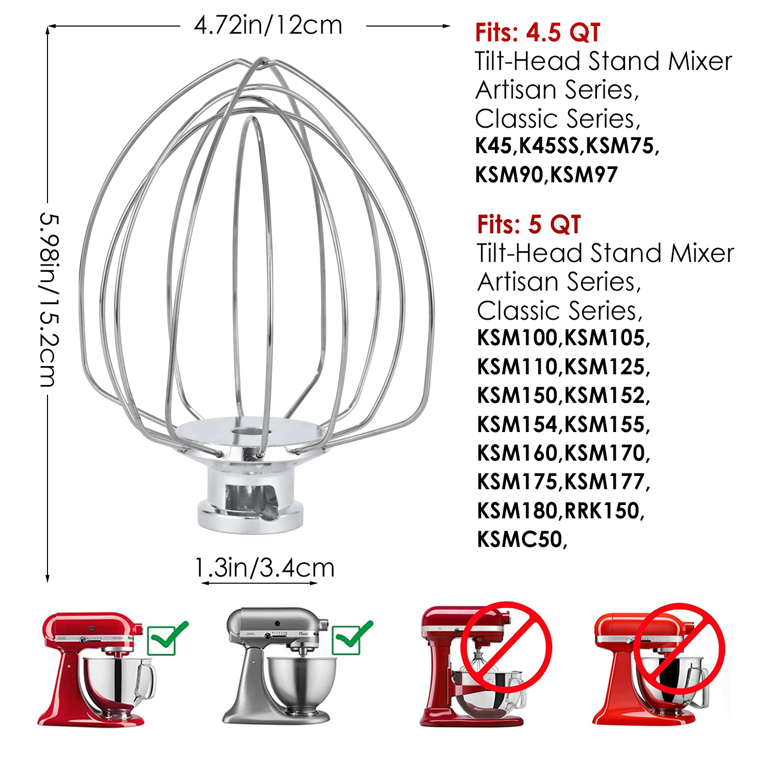K45WW Steel Wire Whip for Kitc - مراجعة Kitchen Appliances Kitchenaid وسعره