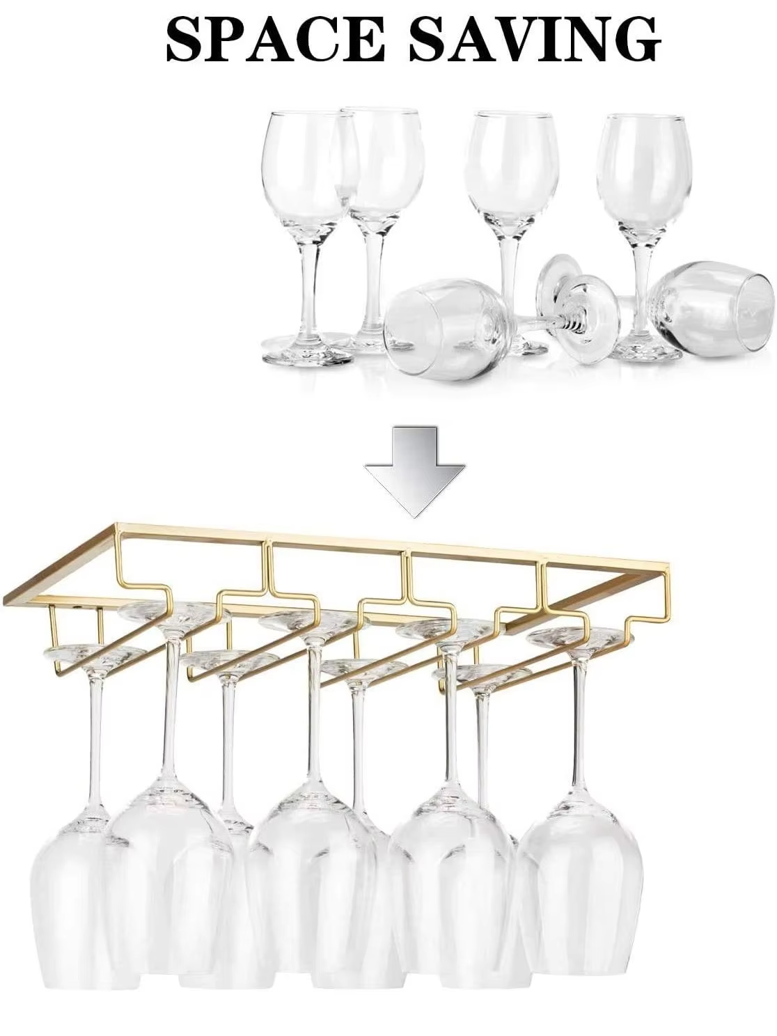 Wine Glass Hanger Rack for Bar - مراجعة Kitchen Appliances Shelves وسعره