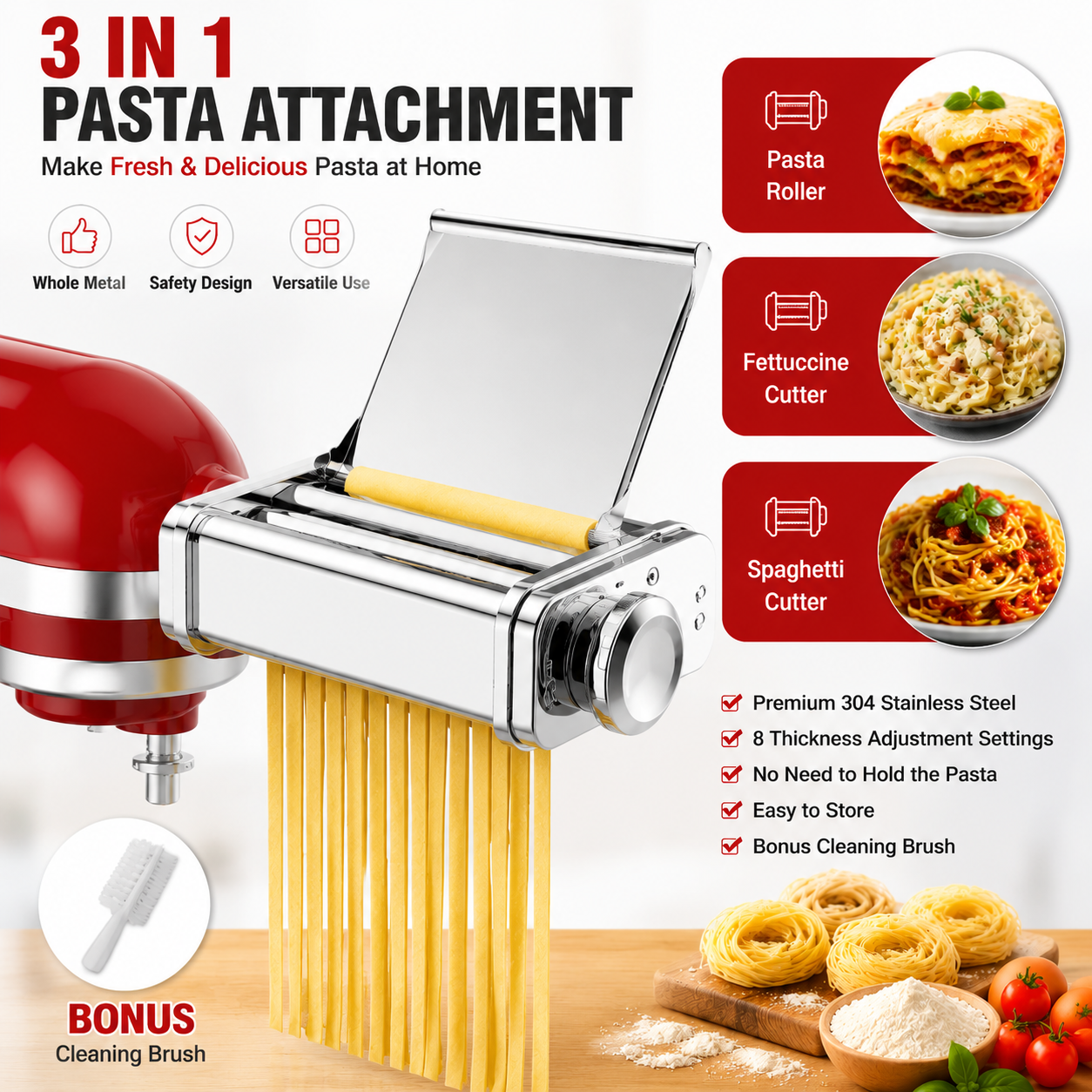 Gvode 3 in 1 Pasta Attachment  - مراجعة Kitchen Appliances Kitchenaid وسعره