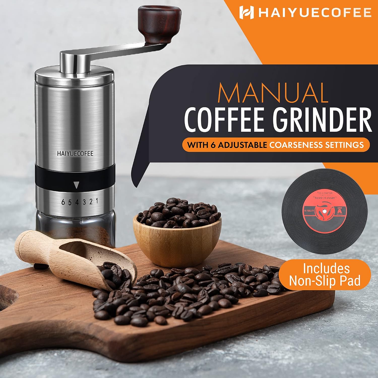 Manual Coffee Grinder with 6 A - مراجعة Coffee Grinder Burr وسعره