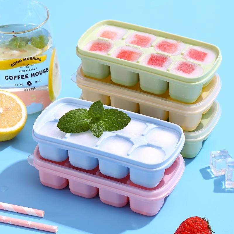 8-Grid Ice Cube Trays Silicone - مراجعة Kitchen Appliances Shelves وسعره