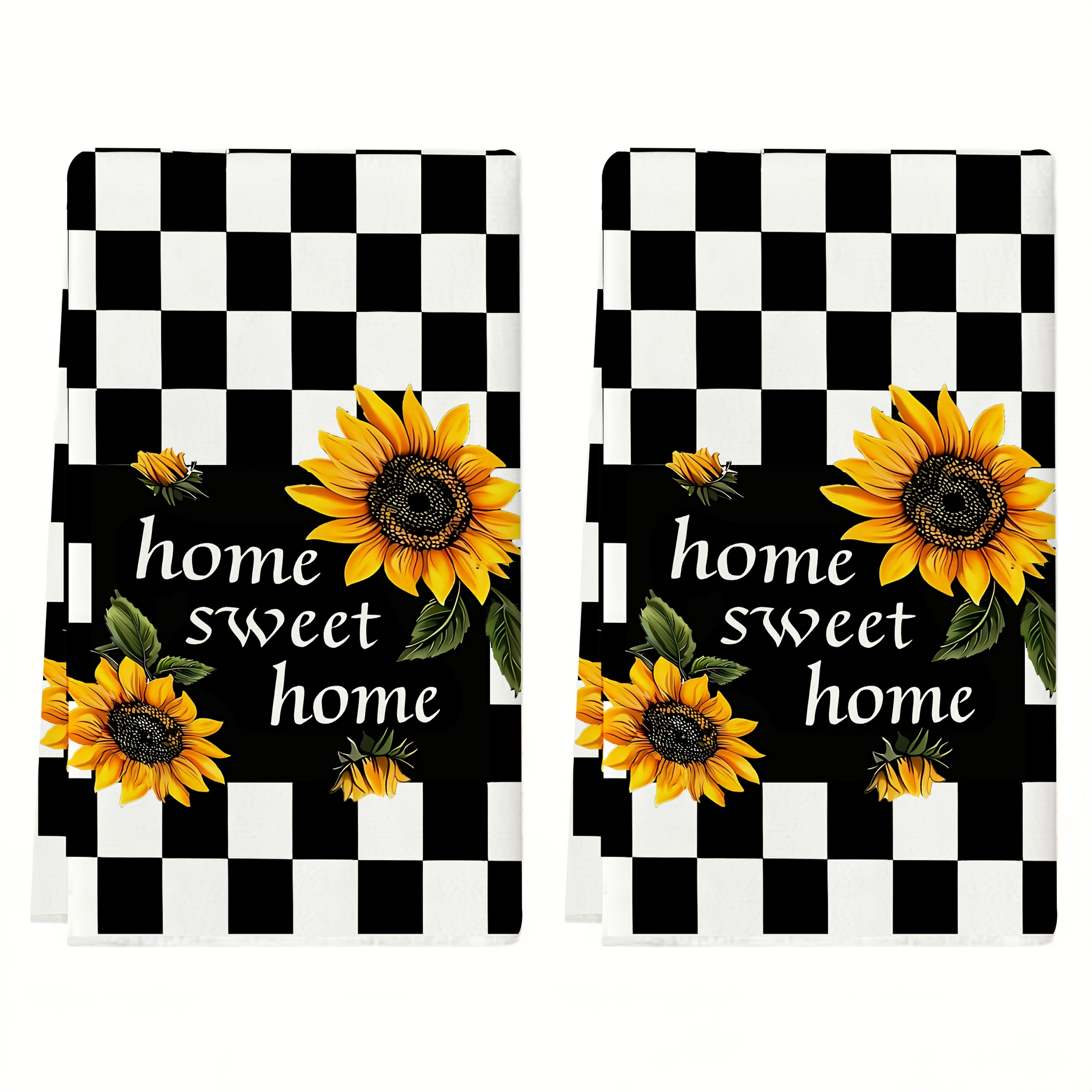 2-Pack Black and White Plaid S - مراجعة Kitchen Appliances White وسعره