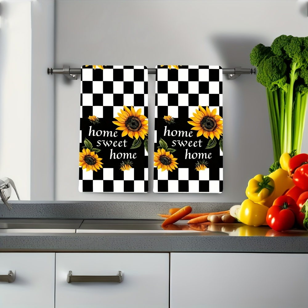 2-Pack Black and White Plaid S - مراجعة Kitchen Appliances White وسعره