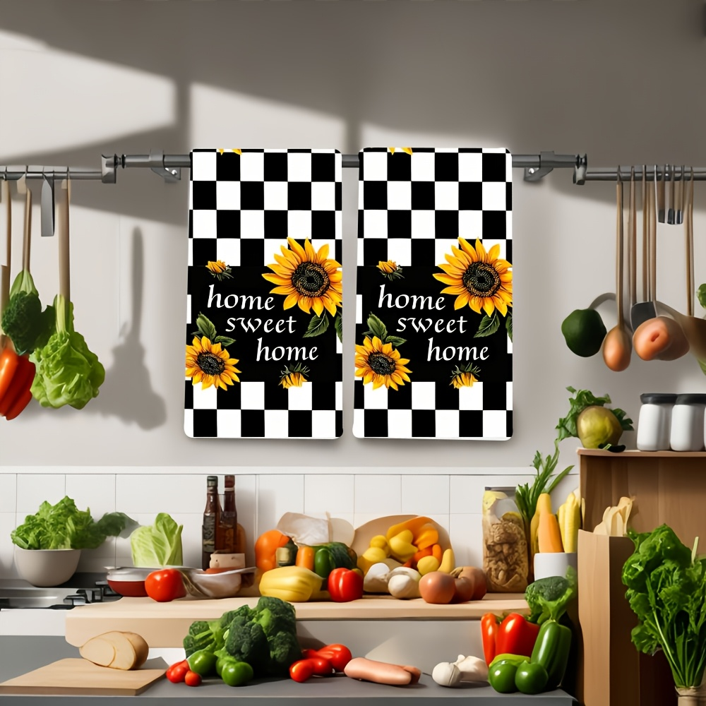 2-Pack Black and White Plaid S - مراجعة Kitchen Appliances White وسعره