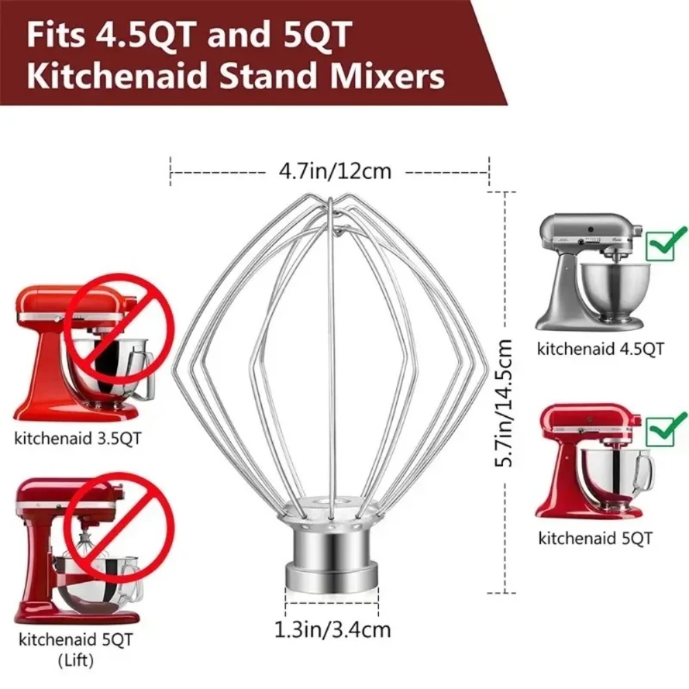 6 Wire Steel Whisk Whip for Ki - مراجعة Kitchen Appliances Kitchenaid وسعره