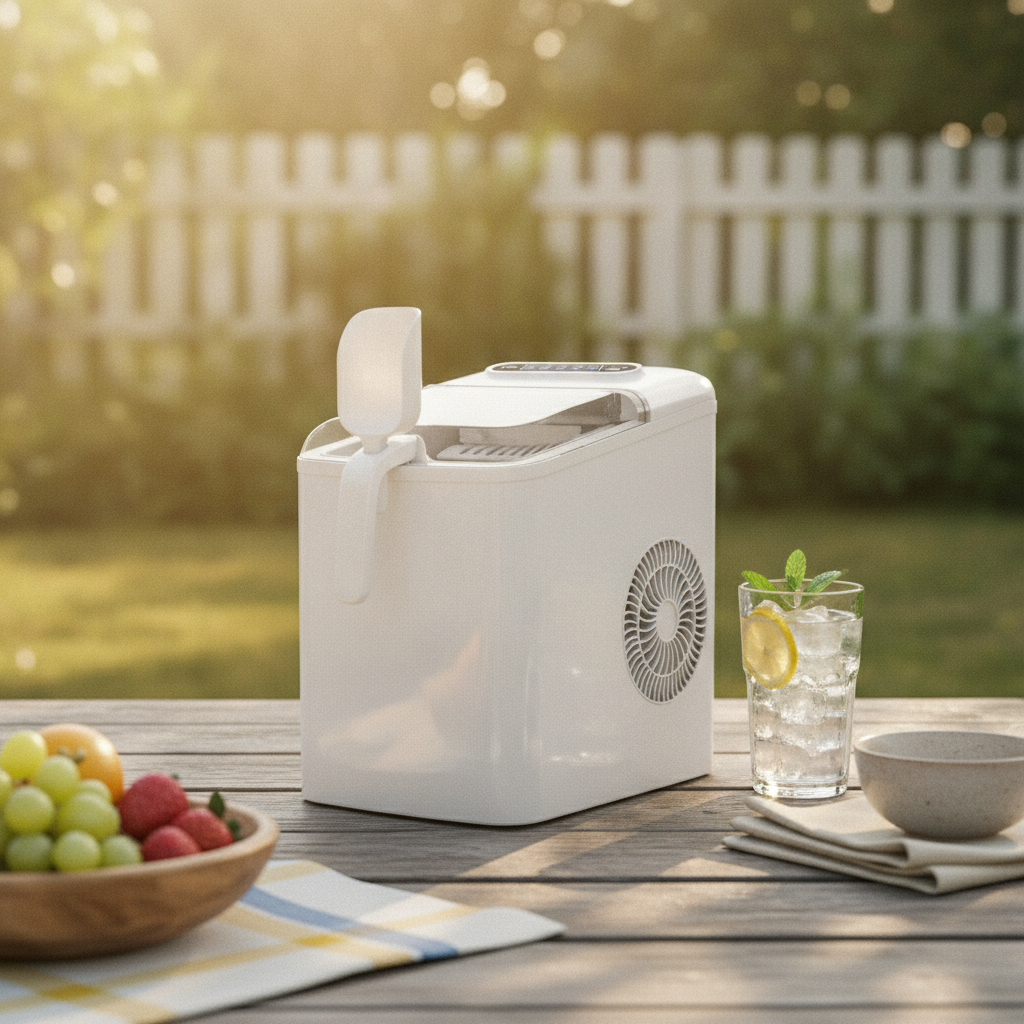Compact Ice Maker Automatic Wh - مراجعة Kitchen Appliances White وسعره
